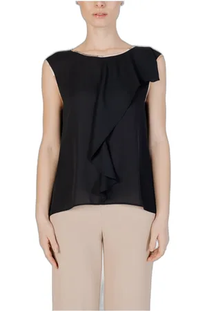 ALVIERO MARTINI 1A CLASSE Tops, Dames, Zwart, M, Polyester, Zwarte Mouwloze Top Lente/Zomer
