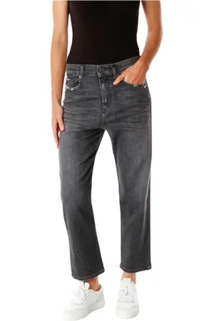 Diesel Jeans, Dames, Grijs, W30 L34, Denim, Cropped Jeans