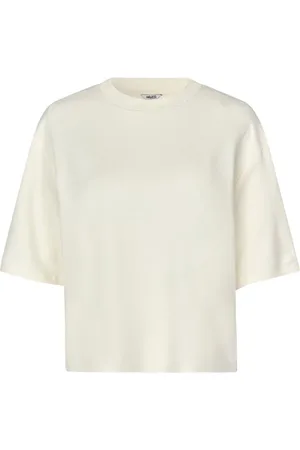 mbyM Tops, Dames, Wit, M, Polyester, Emrys T-Shirt Sugar Loose Fit