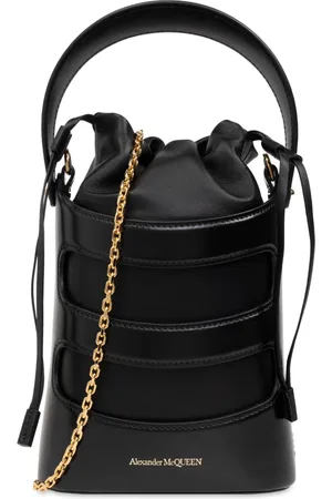 Alexander McQueen Tassen, Dames, Zwart, ONE Size, Leer, Mini The Rise schoudertas