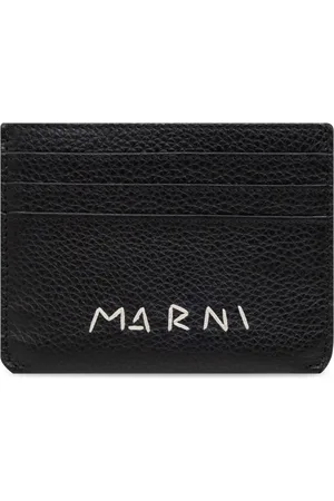Marni Accessoires, Heren, Zwart, ONE Size, Leer, Leren Kaarthouder