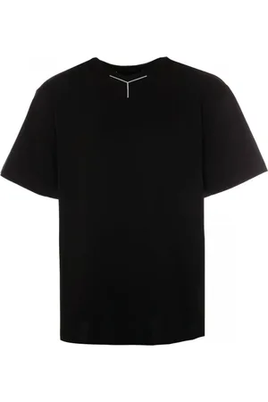 Y / PROJECT Tops, Heren, Zwart, M, Chrome Logo V-Neck T-Shirt