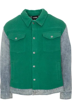 Pleasures Jassen, Heren, Groen, S, Polyester, Jeans