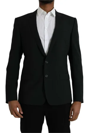 Dolce & Gabbana Jassen, Heren, Blauw, L, Blauwe Notch Jas Blazer Slim Fit