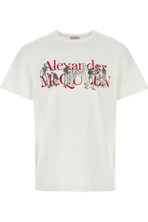 Alexander McQueen Tops, Heren, Wit, S, Katoen, Casual Katoenen T-Shirt