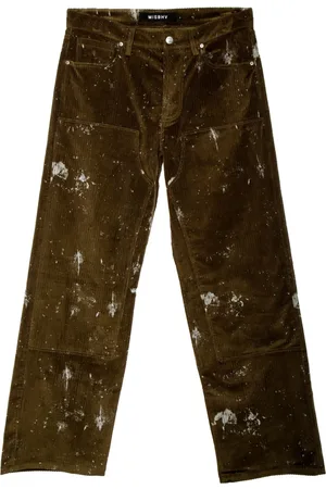 MISBHV Broeken, Heren, Groen, L, Witte Spetter Straight Leg Broek