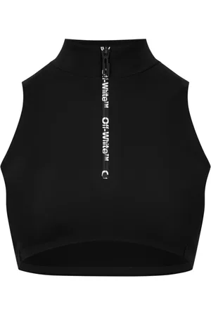 OFF-WHITE Tops, Dames, Zwart, M, Scuba Logo Zip Top