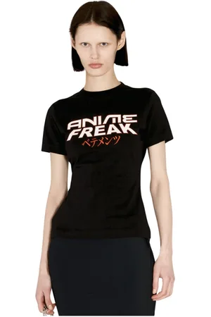 Vetements Tops, Dames, Zwart, L, Katoen, Anime Freak Jersey T-Shirt