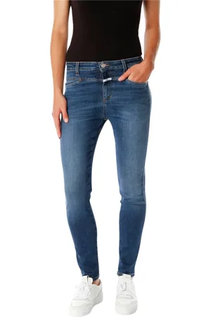 Closed Jeans, Dames, Blauw, W24, Denim, Slim-fit Jeans