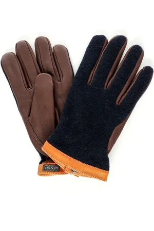 Hestra Accessoires, Heren, Bruin, 7 IN, Wol, Hirschlederen Wollen Handschoenen met Wollen Voering