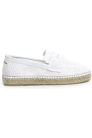 Espadrilles Schoenen, Dames, Wit, 38 EU, Witte platte schoenen
