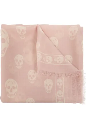 Alexander McQueen Accessoires, Dames, Roze, ONE Size, Wol, Wollen sjaal