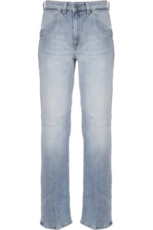 Dondup Jeans, Dames, Blauw, W27, Katoen, Blauwe Straight Jeans voor Vrouwen