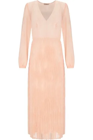 Twin-Set Kleedjes, Dames, Roze, S, Polyester, Roze Kant Lange Jurk