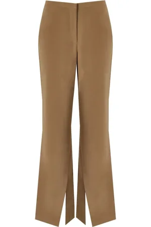 STINE GOYA Broeken, Dames, Bruin, XS, Polyester, Koffiebruine Flare Broek