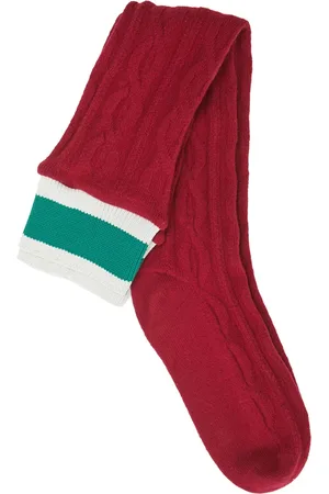 UNDERCOVER Ondergoed, unisex, Rood, ONE Size, Wol, Gestreepte wollen sokken