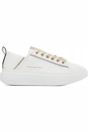 Alexander Smith Schoenen, Dames, Wit, 41 EU, Leer, Glitterige Lage Sneakers Wembley Wit