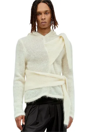 AARON ESH Truien, Heren, , XL, Mohair Hoodie met Bindconstructie