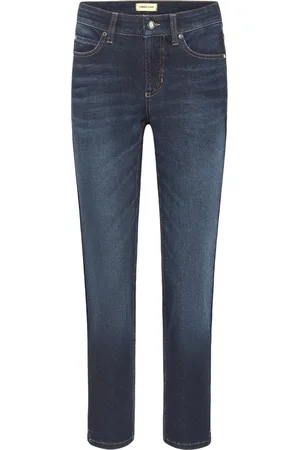 Cambio Jeans, Dames, Blauw, L, Denim, Klassieke donkerblauwe denim cropped jeans