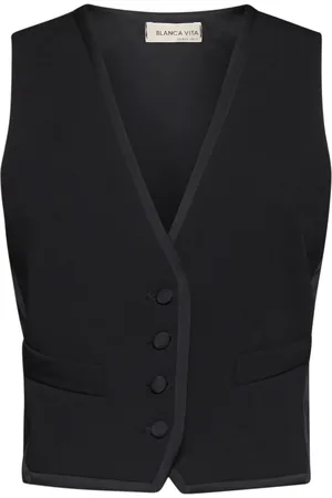 BLANCA Jassen, Dames, Zwart, L, Satijn, Stijlvol Gilet Top