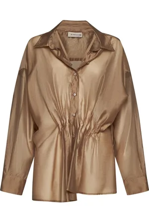 BLANCA Blouses & Shirts, Dames, Bruin, M, Polyester, Leren Bruine Overhemden