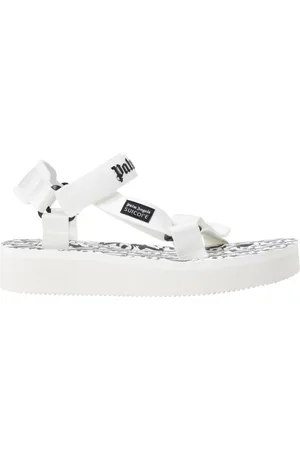 Palm Angels Schoenen, Heren, Wit, 39 EU, Witte rubberen sandalen met logoband