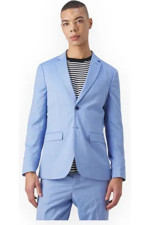 SELECTED Jassen, Heren, Blauw, M, Polyester, Slimme Blazer Jas