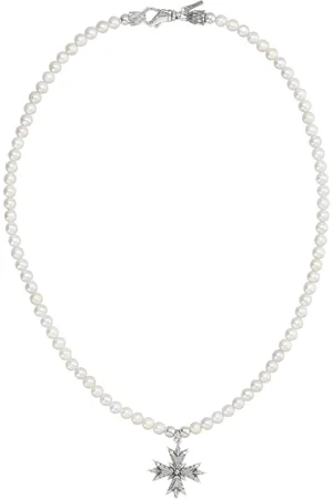 EMANUELE BICOCCHI Accessoires, Dames, Grijs, ONE Size, Parel Crest Ketting
