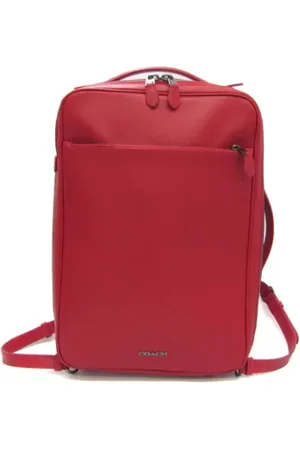 Coach Pre-owned, Heren, Rood, ONE Size, Leer, Tweedehands leren schoudertassen