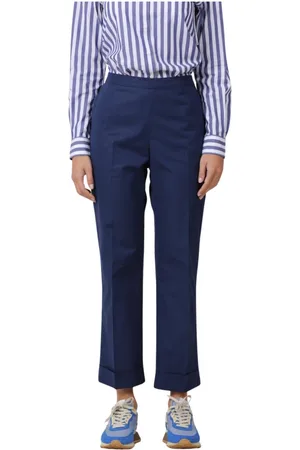 Aspesi Broeken, Dames, Blauw, M, Katoen, Casual Katoenen Broek