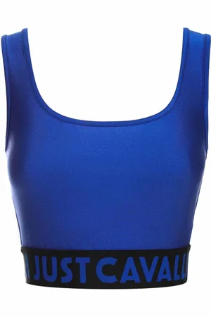 Roberto Cavalli Tops, Dames, Blauw, S, Stijlvolle Top