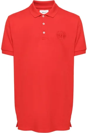 Bally Tops, Heren, Rood, S, Katoen, Rode Polo Shirt Geborduurd Logo