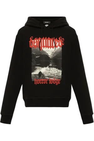 Dsquared2 Sweatshirts & Hoodies, Heren, Zwart, M, Katoen, Sweatshirt met logo