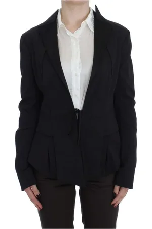 Exte Jassen, Dames, Zwart, M, Katoen, Zwarte Stretch Blazer Jas