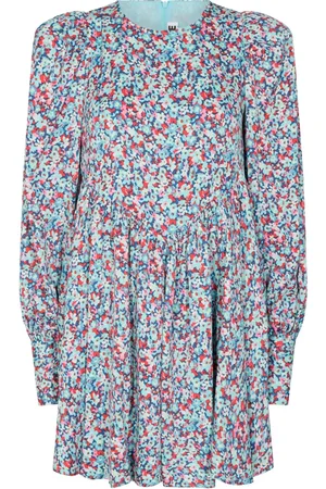 ROTATE Kleedjes, Dames, Veelkleurig, M, Polyester, Bloemen Midi Swing Jurk