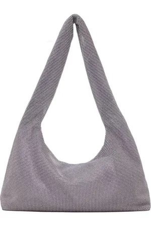 KARA Tassen, Dames, Paars, ONE Size, Satijn, Kristal-Mesh Onderarmtas
