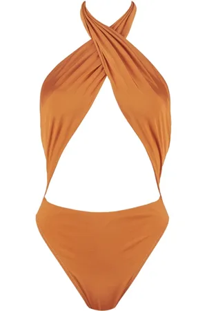 Reina Olga Badkleding, Dames, Oranje, M, Baksteen Crossback Badpak