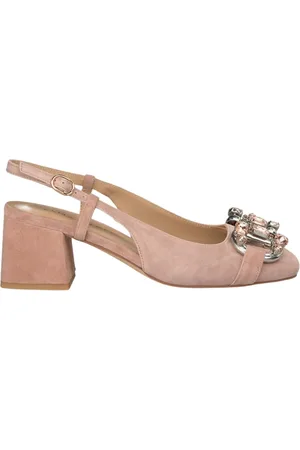 Alma en Pena Schoenen, Dames, Roze, 37 EU, Leer, Hoge hakken met strass detail