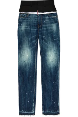 Dsquared2 Jeans, Dames, Blauw, S, Katoen, Jeans Gemaakt van Gecombineerde Materialen