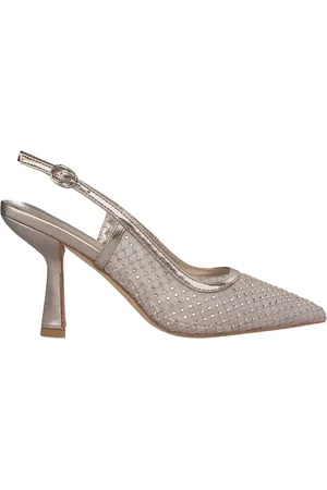 Alma en Pena Schoenen, Dames, Geel, 39 EU, Leer, Sprankelende Mesh Hakken Schoen