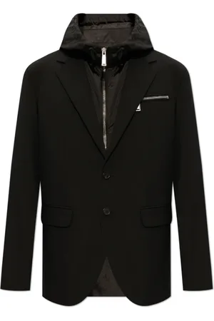 Dsquared2 Jassen, Heren, Zwart, XL, Wol, Dubbel gelaagde jas