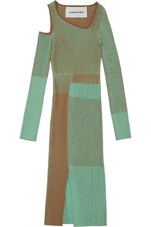 Andersson Bell Kleedjes, Dames, Veelkleurig, S, Kleur Blok Gebreide Jurk