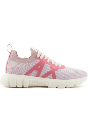 Armani Exchange Schoenen, Dames, Veelkleurig, 40 EU, Leer, Fuchsia Sneakers Comfortabel Stretch