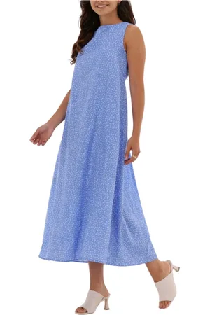 NA-KD Kleedjes, Dames, Blauw, S, Blauwe Open Back Midi Jurk