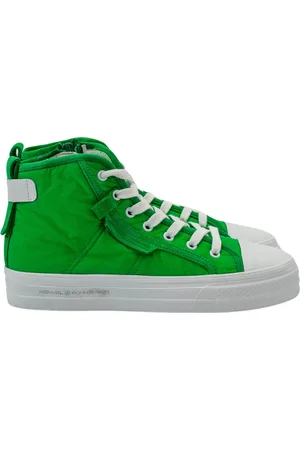 Kennel & Schmenger Schoenen, Dames, Groen, 36 EU, Leer, Groen en witte hoge sneaker