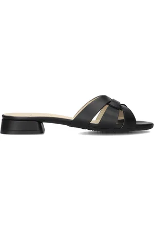 Lina Locchi Schoenen, Dames, Zwart, 42 EU, Zwarte Leren Knoop Slippers