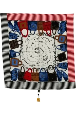 Fendi Pre-owned, Dames, Veelkleurig, ONE Size, Pre-owned Silk scarves