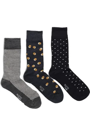 SELECTED Ondergoed, Heren, Veelkleurig, ONE Size, Katoen, Heren Sokken Jase 3-Pack Cadeaubox