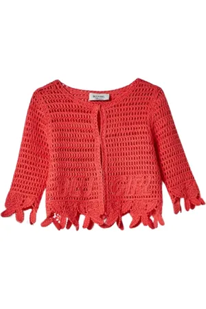 Blugirl Truien, Dames, Oranje, S, Stijlvolle Gebreide Cardigan Sweater