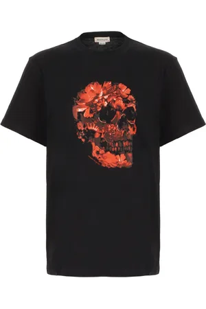 Alexander McQueen Tops, Heren, Zwart, M, Katoen, Casual Katoenen T-Shirt